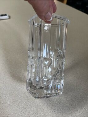 Avon Clear Glass Vase with Heart Motif